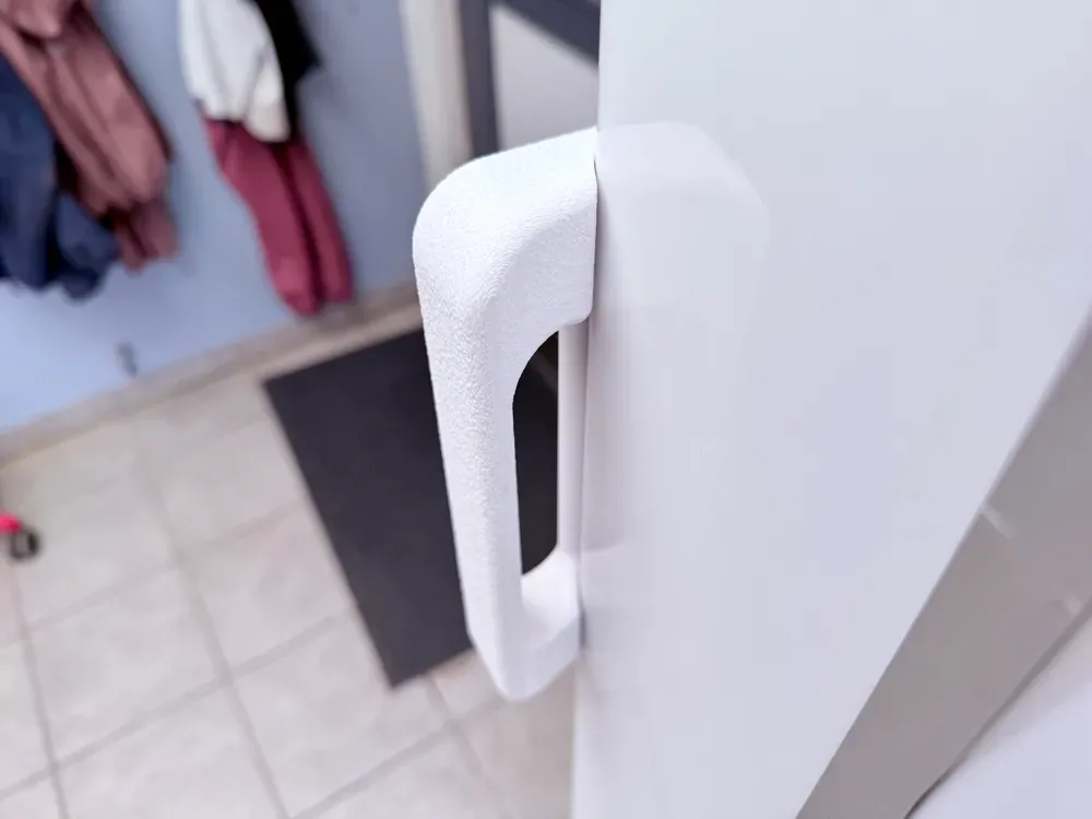 Mango de refrigerador sobrediseñado, sobrevivirá al refrigerador para impresión 3D, vista 3