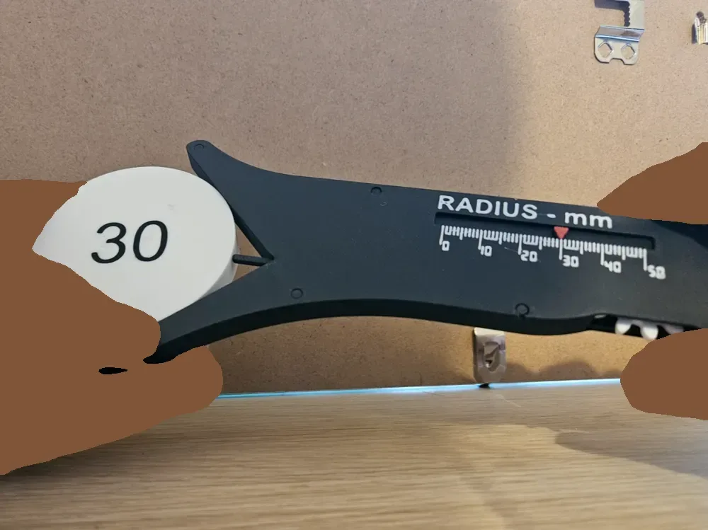Medidor de radio de deslizamiento (1:1) para impresión 3D, vista 1
