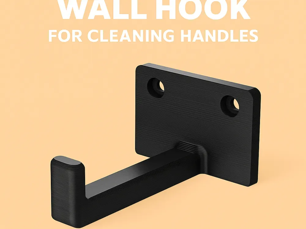 Gancho de pared para limpieza de mangos para impresión 3D, vista 1