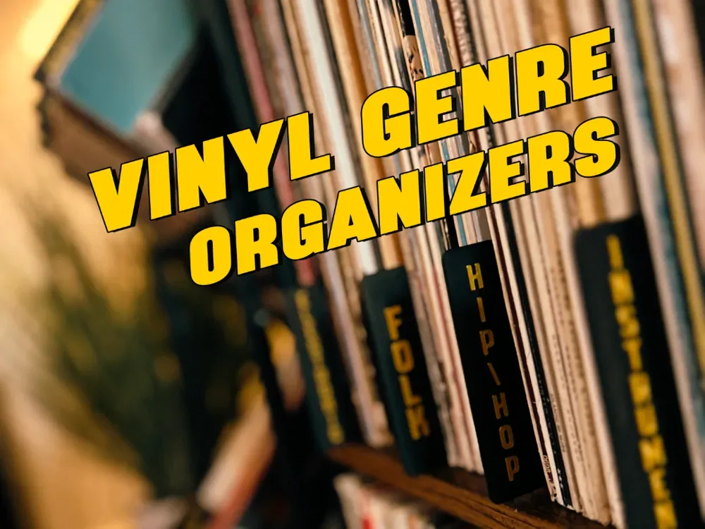 Etiquetas organizadoras de géneros de discos de vinilo, vista 1