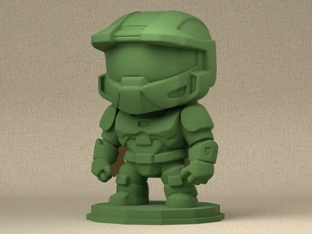 Figura Chibi inspirada en el Jefe Maestro de Halo, vista 1