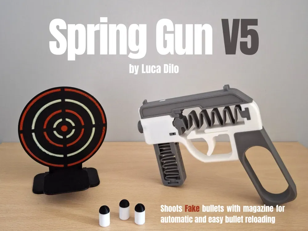 Spring Gun V5: dispara balas falsas con cargador, vista 1