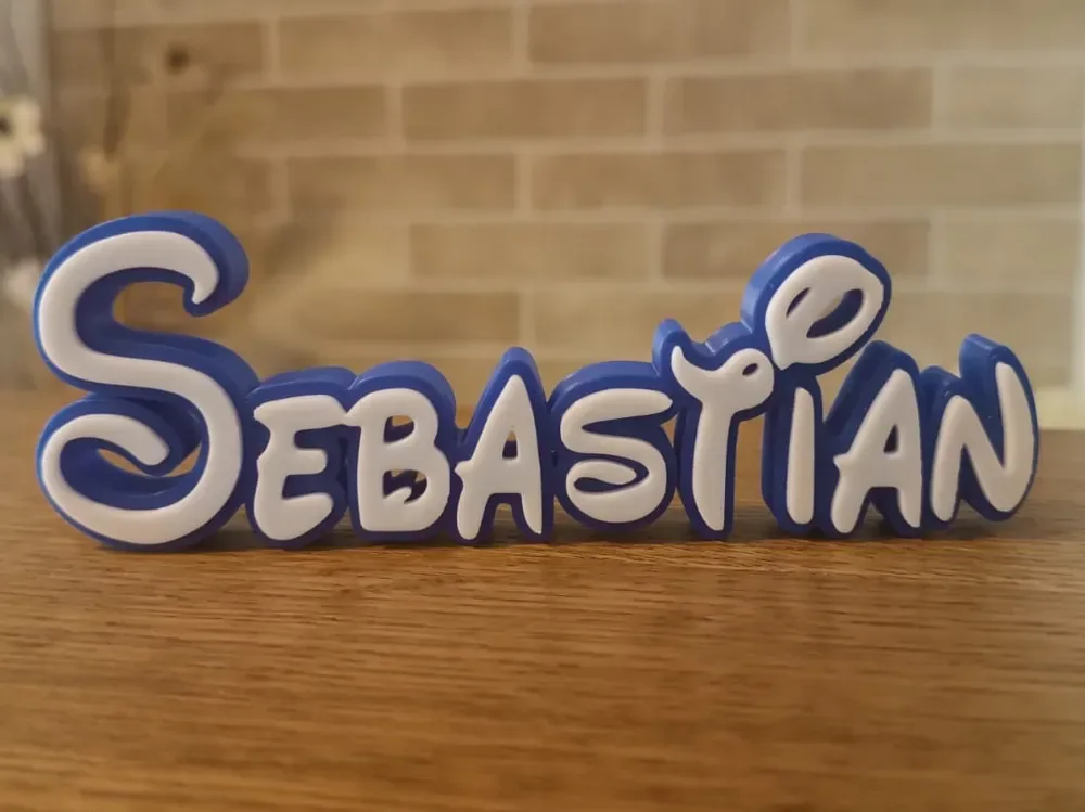 Nombre Sebastián Disney 3d decorativo hogar infantil, vista 1