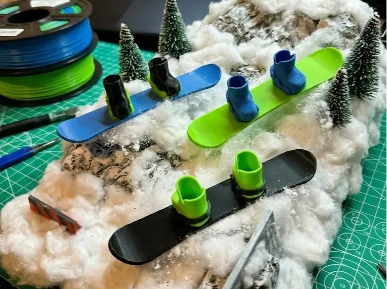 Snowboard con dedos, vista 1