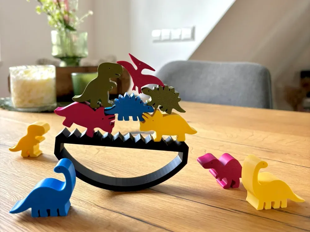 Juego de equilibrio de dinosaurios, vista 1