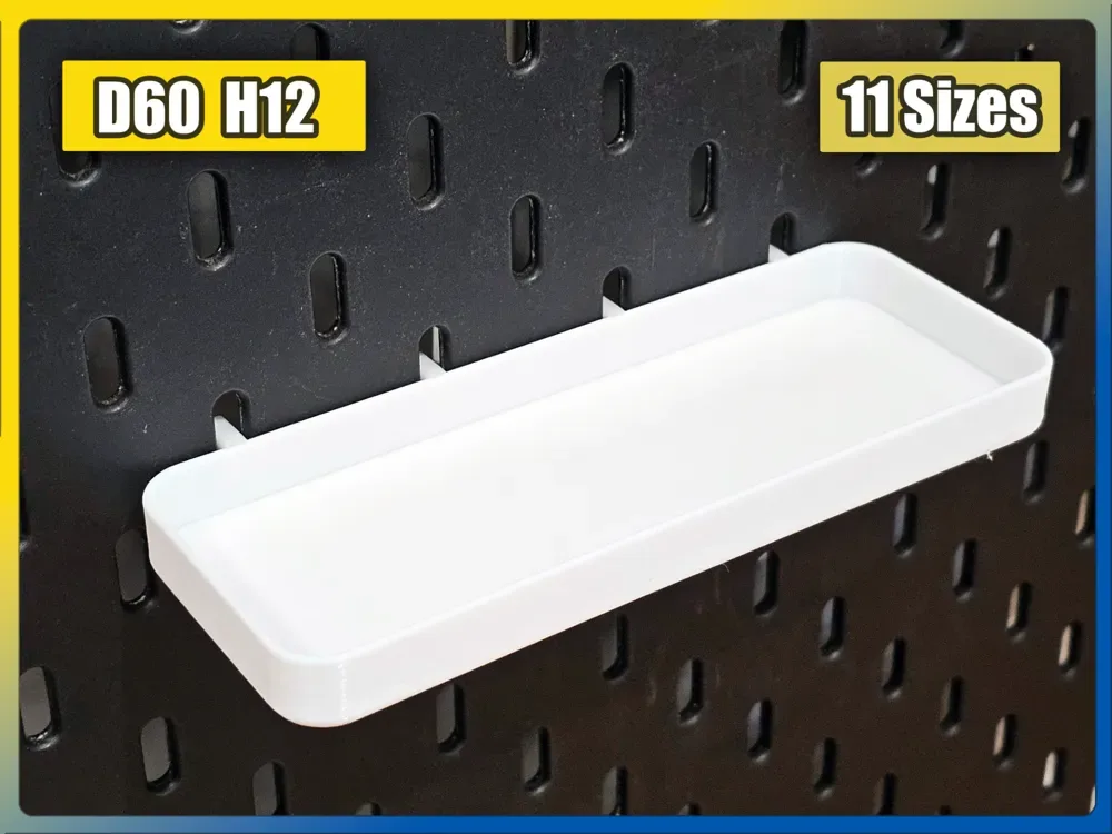 IKEA Skadis Bandeja · Estante D60 H12 para impresión 3D, vista 1