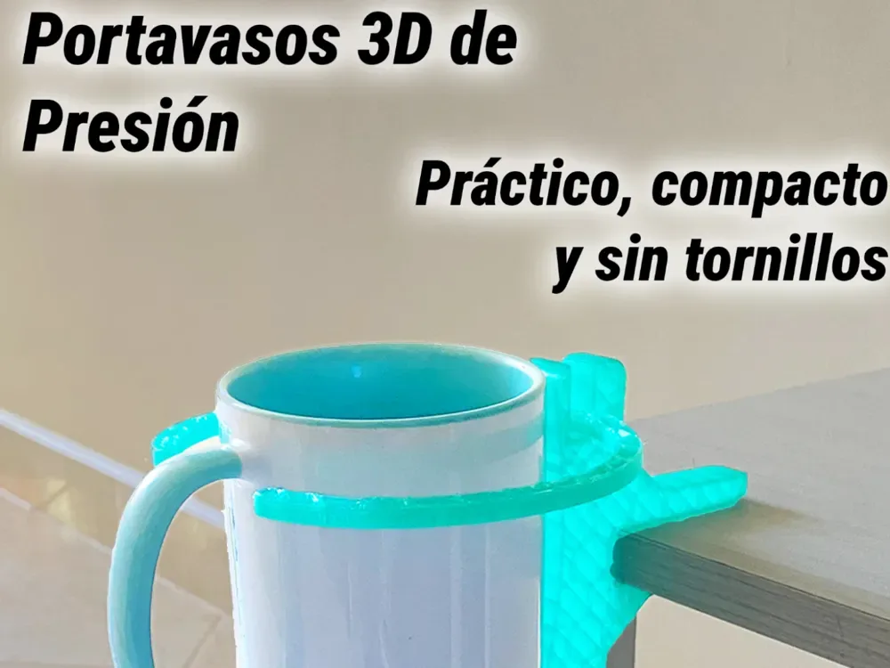 Posavasos sin tornillos 3D: clip universal para impresión 3D, vista 1