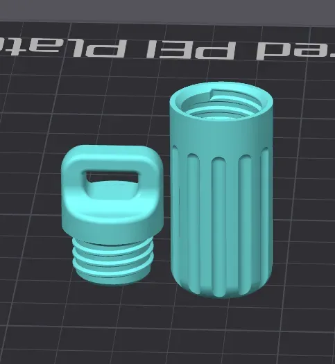 Llavero Contenedor Botella de almacenamiento de pastillas para impresión 3D, vista 1