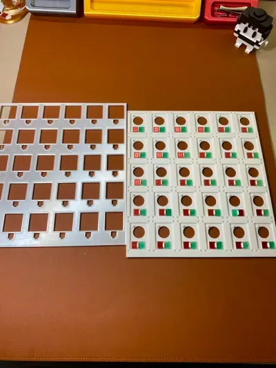 Estante de exhibición de tarjetas de colores oficiales de Bambu Lab con indicador de dos colores, puede indicar tres estados de inventario, estante de almacenamiento deslizante, compatible con tarjetas de colores oficiales de Cai Duo Wu para impresión 3D, vista 3