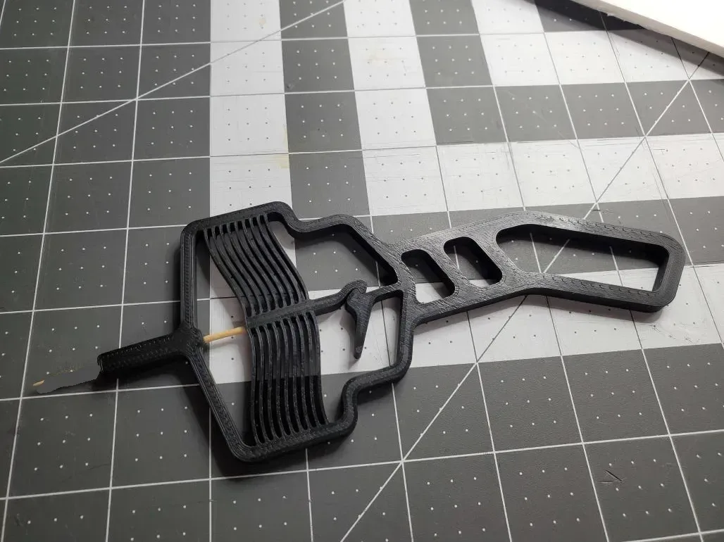 Pistola para palillos de dientes (mecanismo compatible) para impresión 3D, vista 2