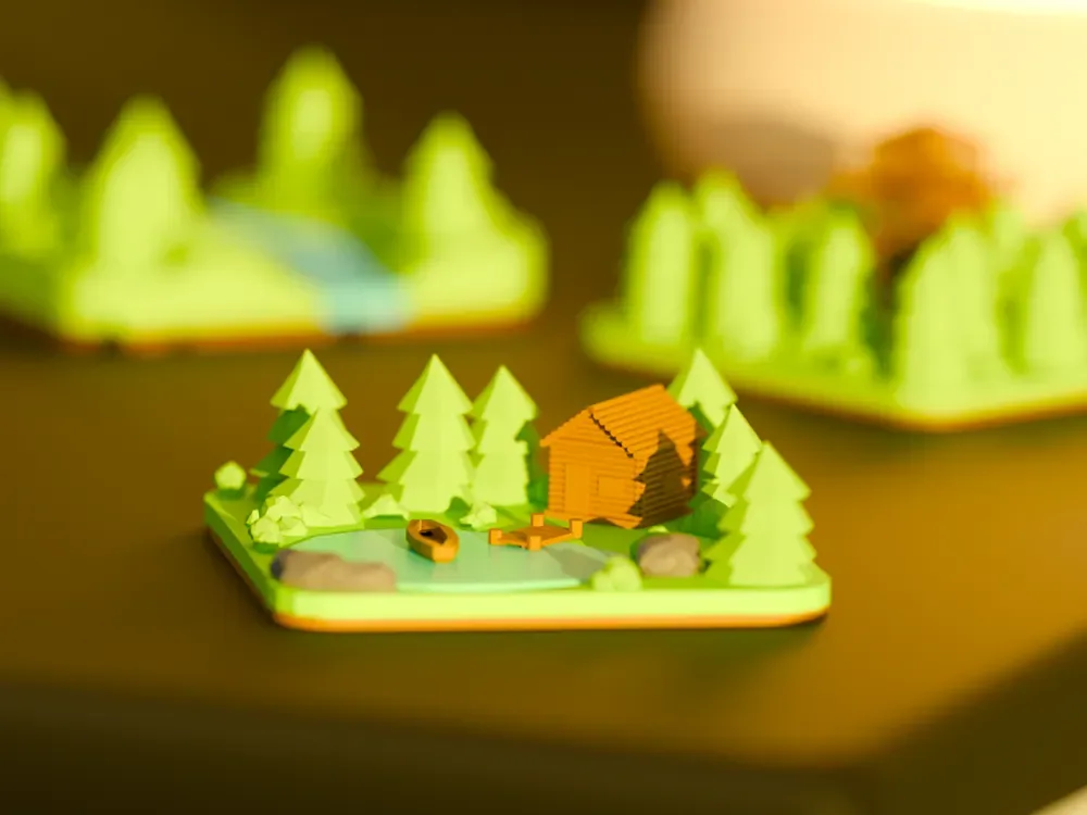 Mini Cabaña Lago Diorama, vista 1