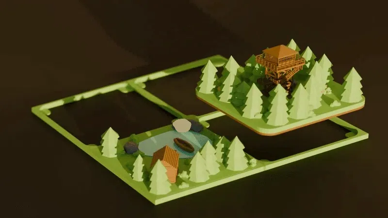 Mini Cabaña Lago Diorama, vista 2