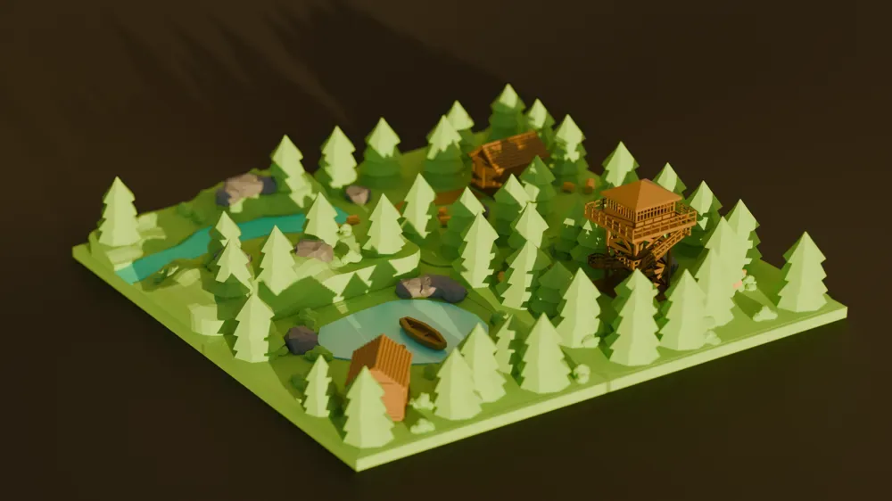Mini Cabaña Lago Diorama, vista 3