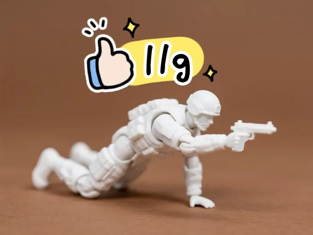 Figura de soldado de las fuerzas especiales, adorno creativo con pistola arrodillada, vista 1