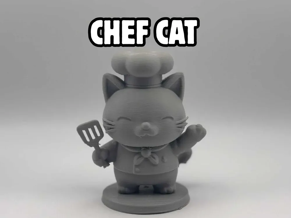 Gato Chef - Figura Maestro de Cocina Chibi, vista 1