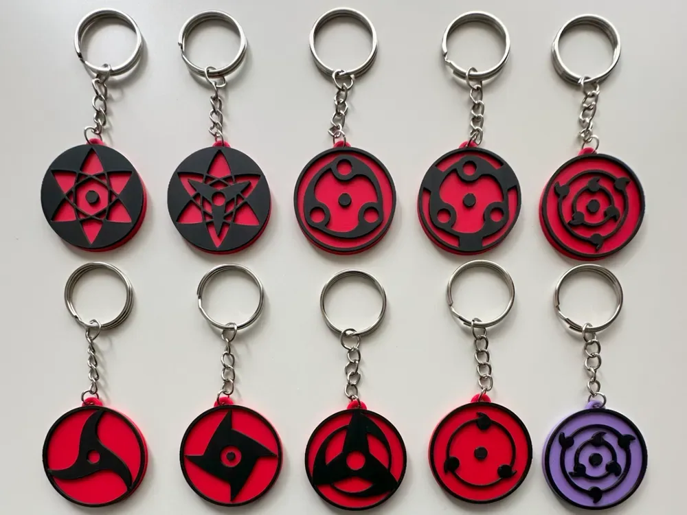 Llaveros Sharingan: versiones AMS + no AMS, vista 1