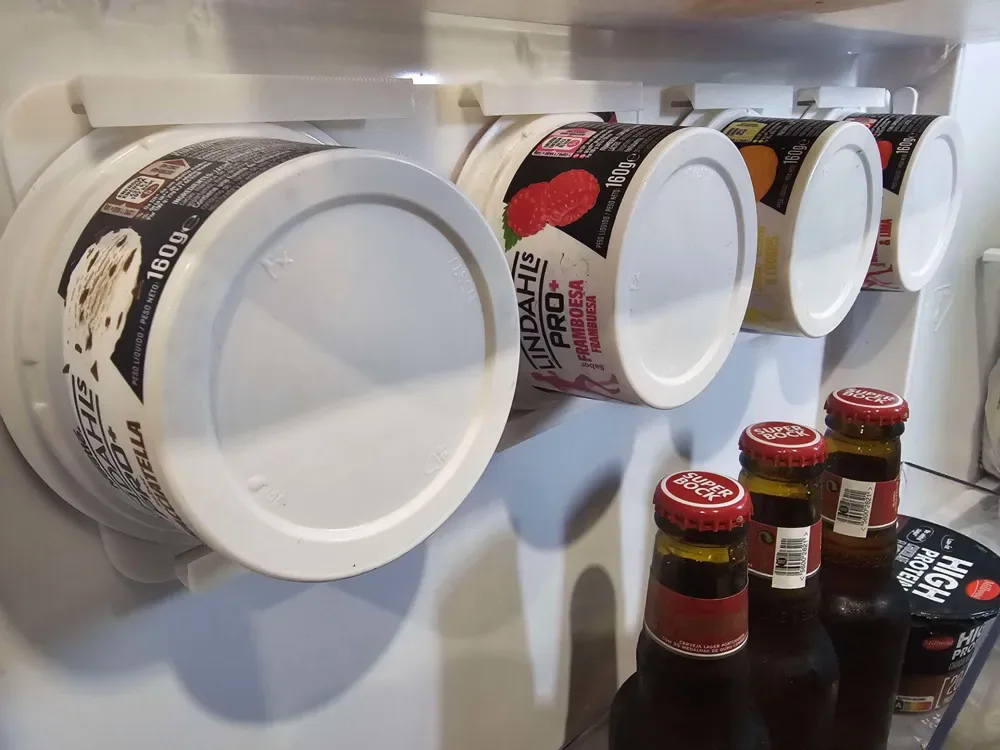 Almacenamiento · Dispensador de yogur para ahorrar espacio en el frigorífico para impresión 3D, vista 1