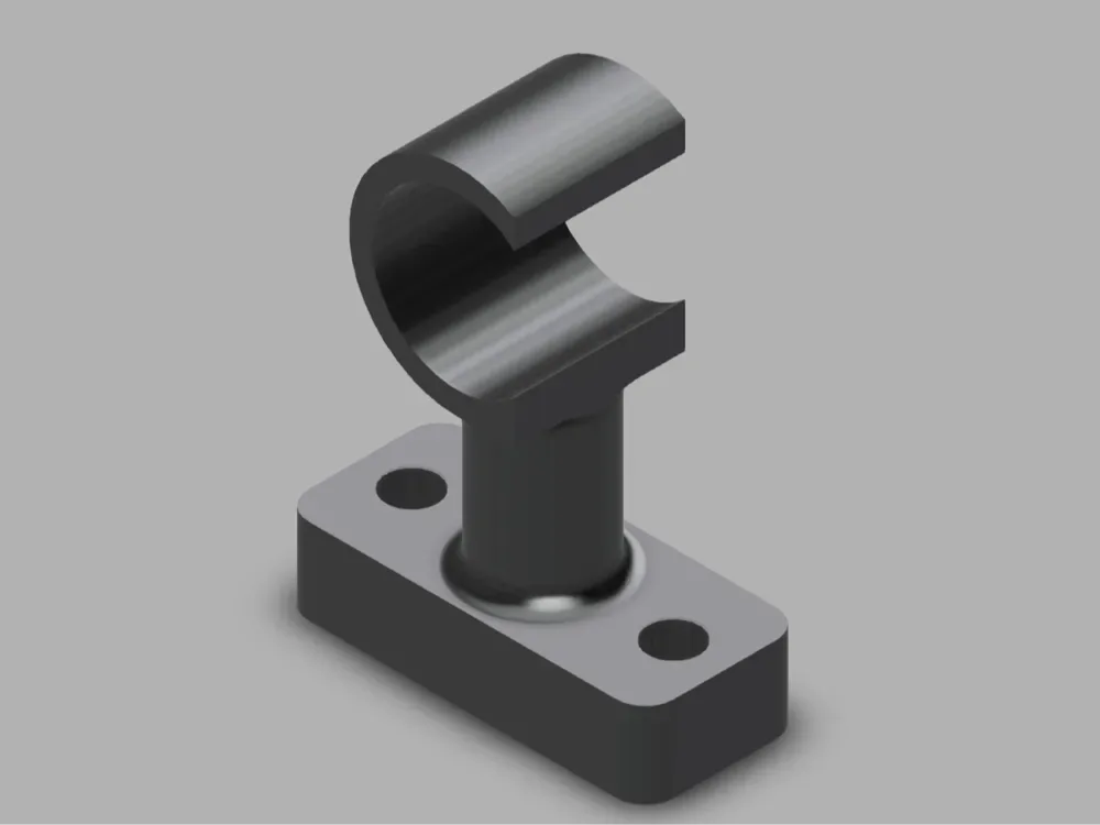 Gancho de cortina simple para impresión 3D, vista 1