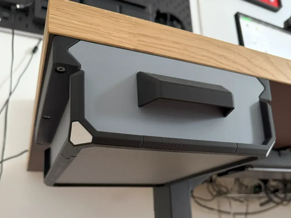 Cajón debajo del escritorio con almacenamiento múltiple para impresión 3D, vista 1