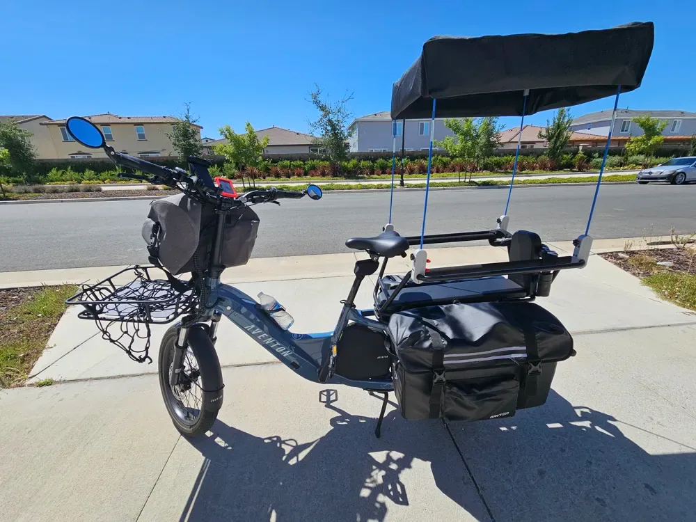 Aventon Abound Cargo Bike Funda para sol / lluvia DIY, vista 2