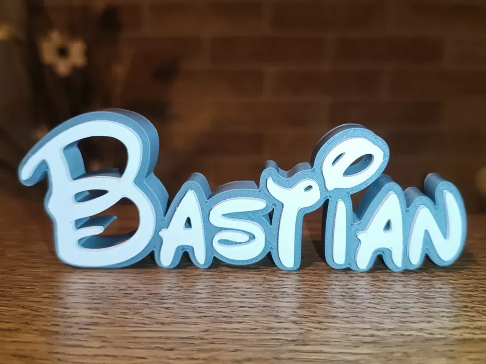 Letrero con nombre de Bastian para habitación infantil, vista 1