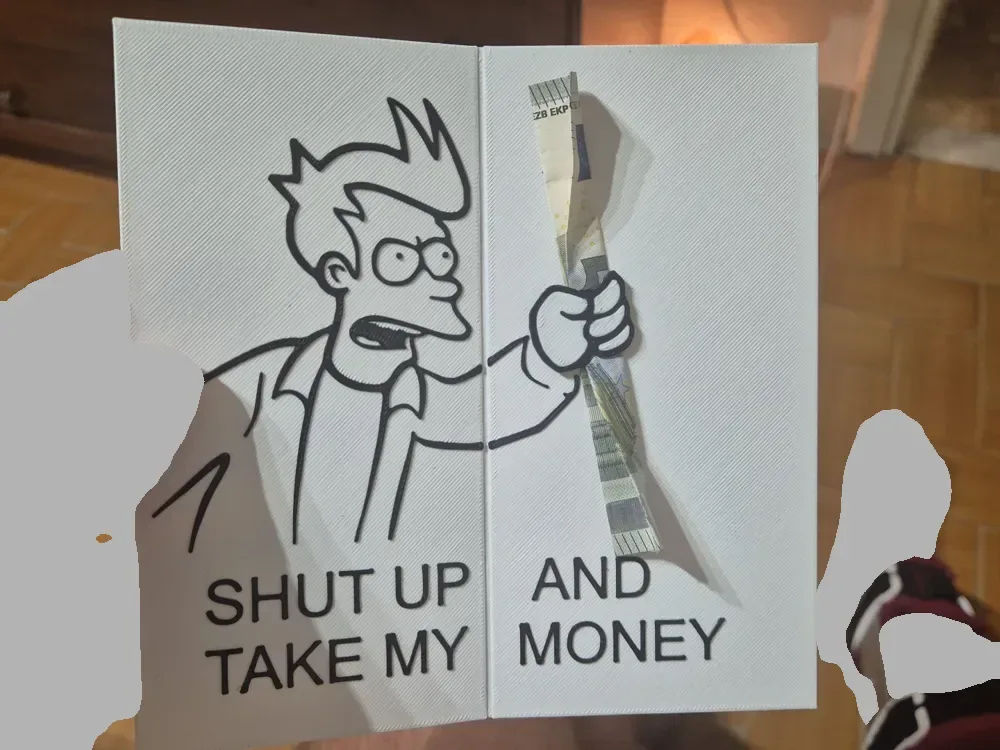 Meme Futurama Fry 'Take My Money' Tarjetas de felicitación, vista 1
