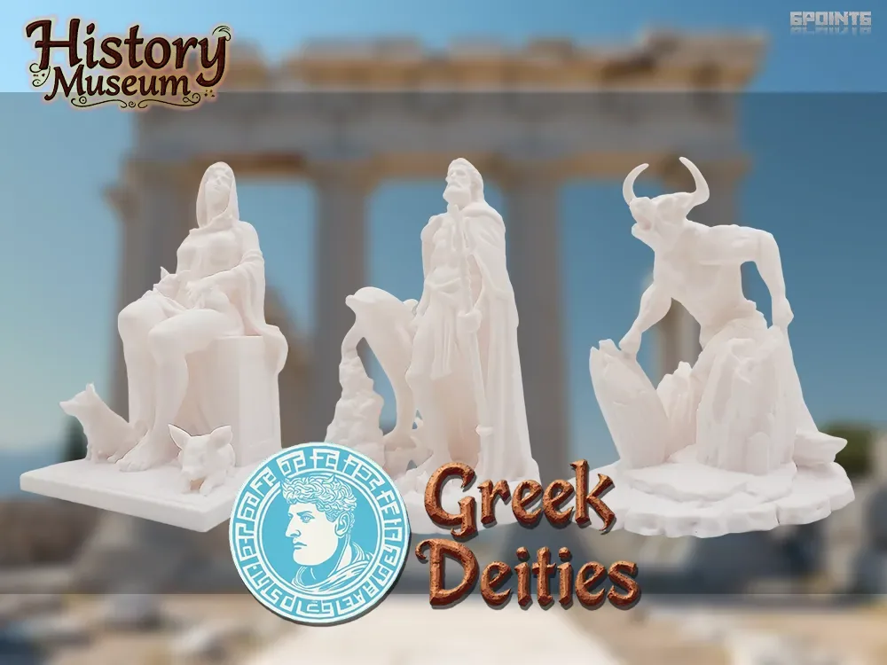Deidades griegas 5/5 - Estatuas decorativas de la sede de los dioses griegos, vista 1