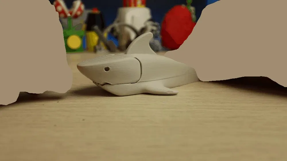 Tiburón que muerde para impresión 3D, vista 2