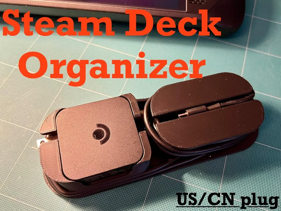 Organizador Steam Deck OLED EE. UU. · CN para impresión 3D, vista 1