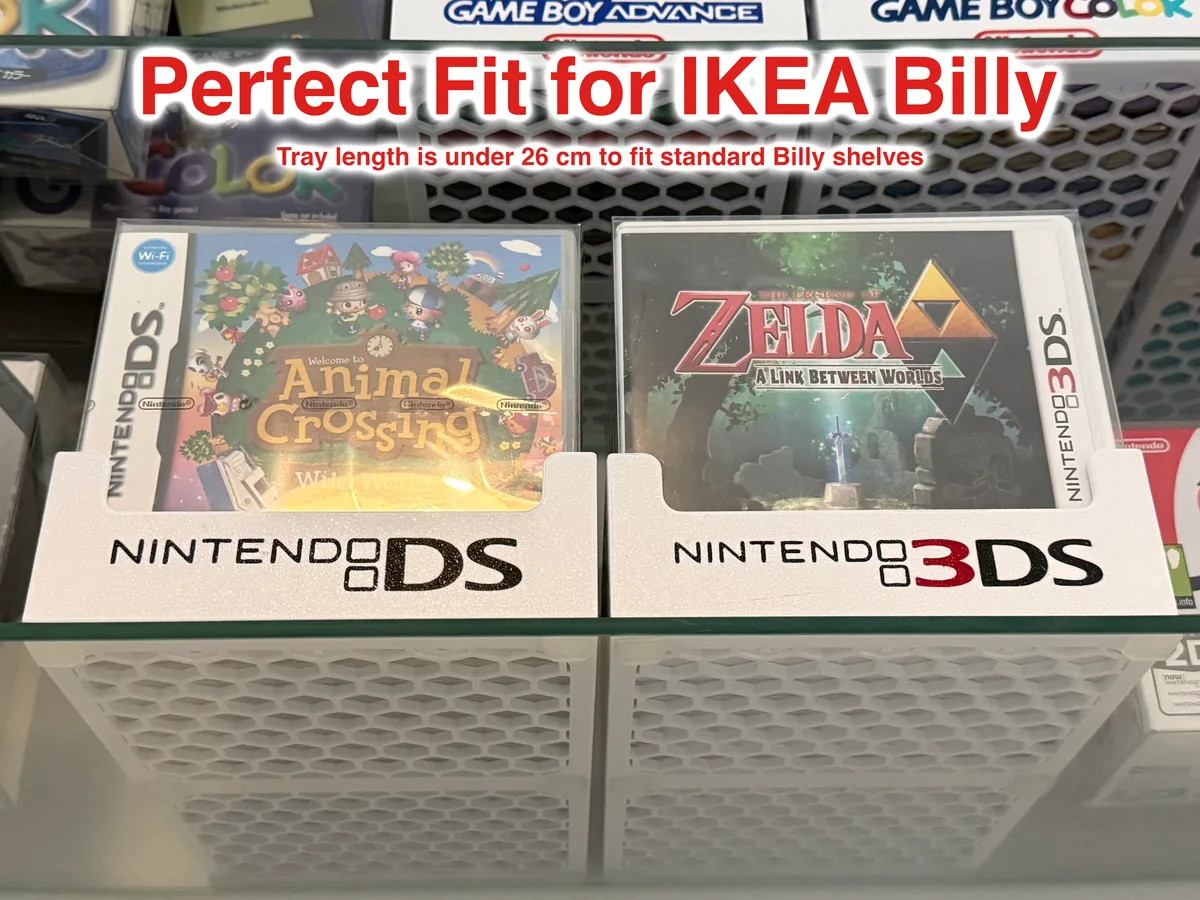 Bandeja de exhibición de juegos de Nintendo DS para impresión 3D, vista 3