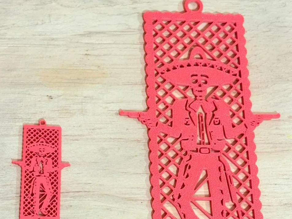 Pendiente Separador Día de Muertos papel picado para impresión 3D, vista 1