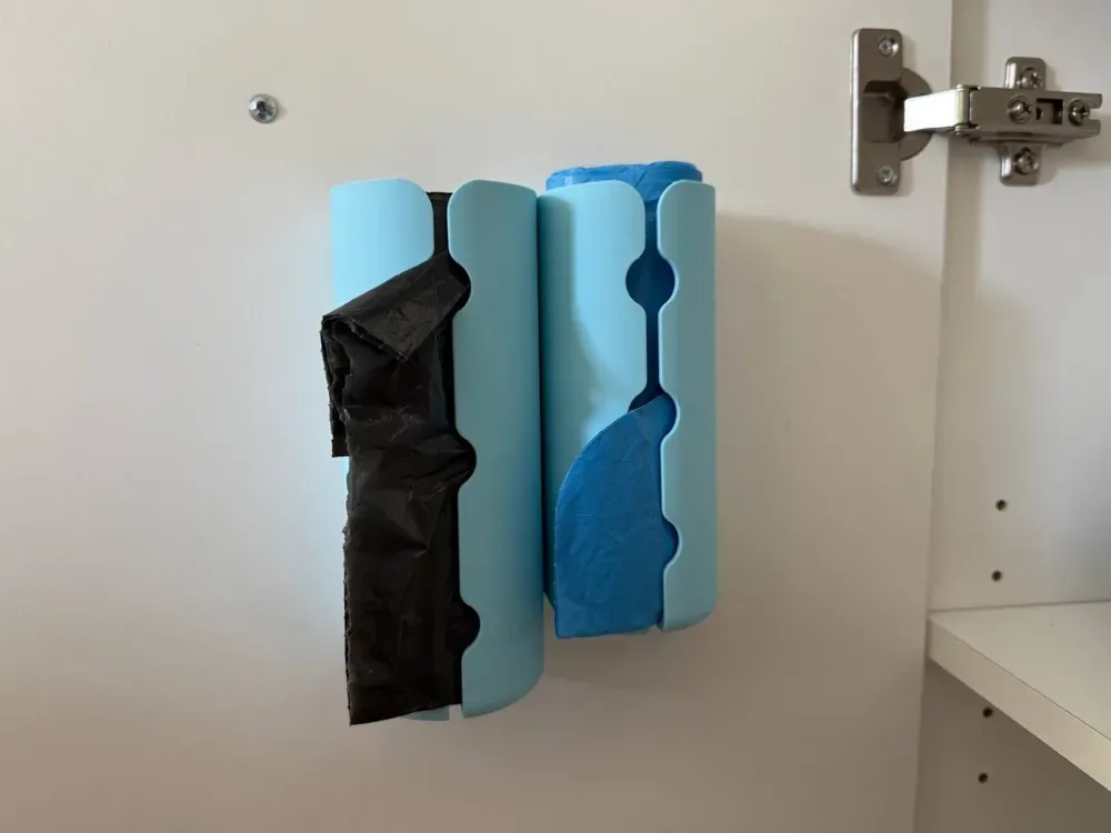 Soporte funcional para bolsas de basura para impresión 3D, vista 3