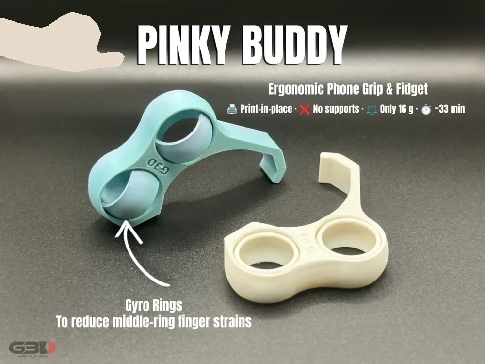 Amigo meñique · Agarre y Fidget Ergonómicos para Teléfono para impresión 3D, vista 1