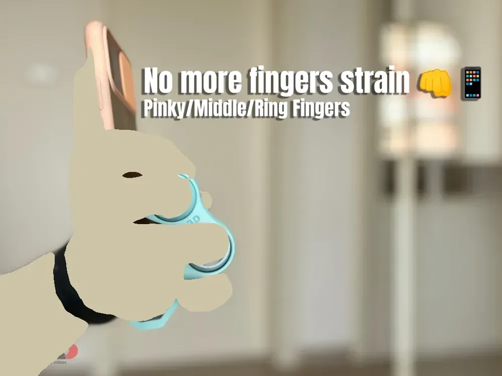 Amigo meñique · Agarre y Fidget Ergonómicos para Teléfono para impresión 3D, vista 2
