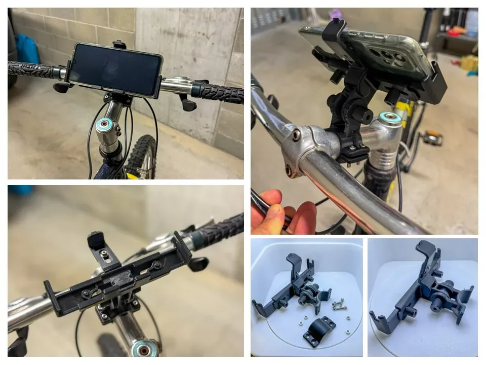 Soporte para teléfono de bicicleta ajustable para impresión 3D, vista 1