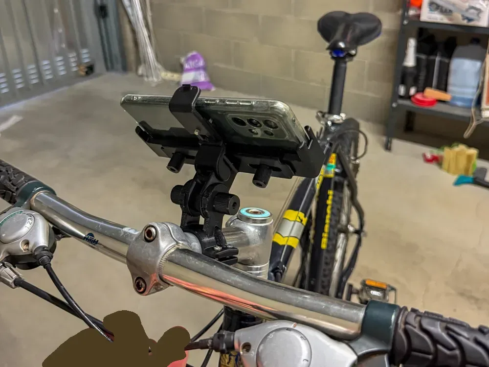 Soporte para teléfono de bicicleta ajustable para impresión 3D, vista 3