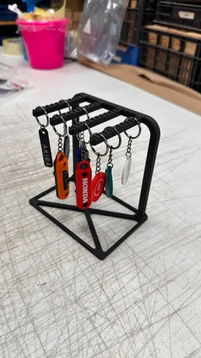 Soporte de exhibición y dispensador de llaveros para impresión 3D, vista 2