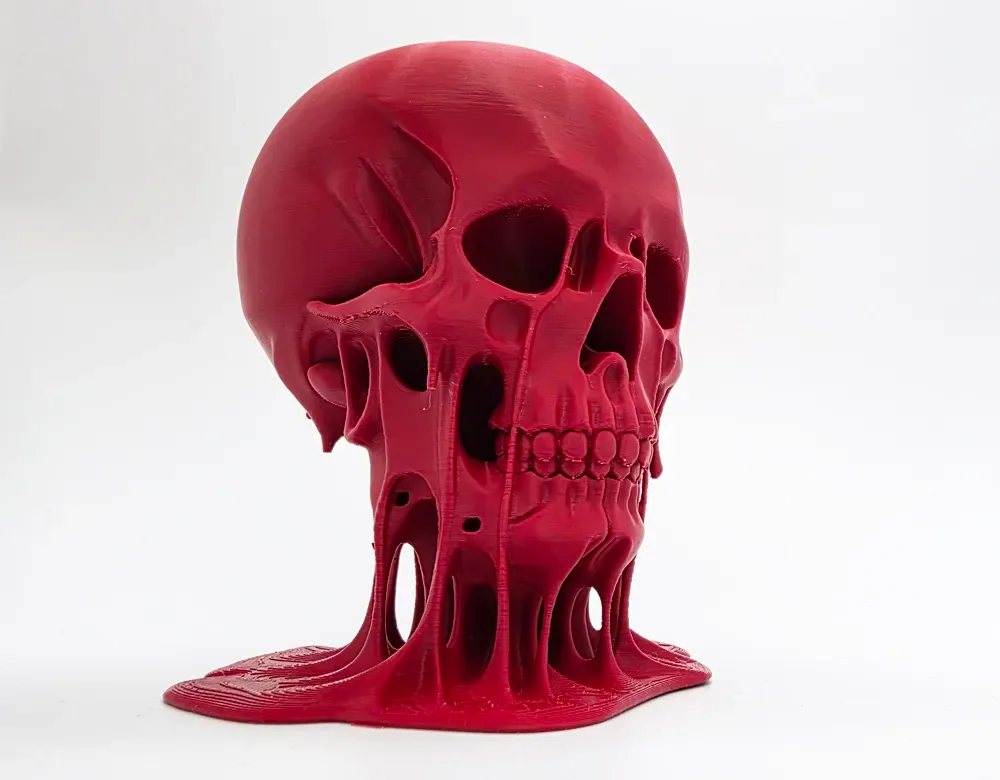 Calavera derretida sangrienta, vista 1