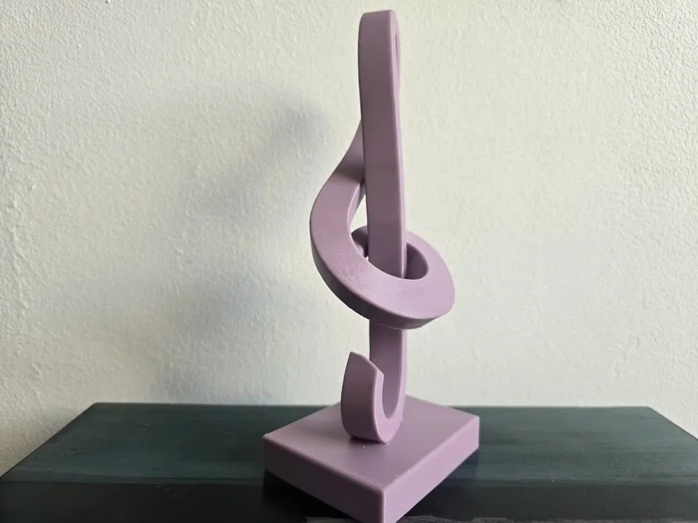 Clef de sol elegante - Escultura abstracta musical, vista 2