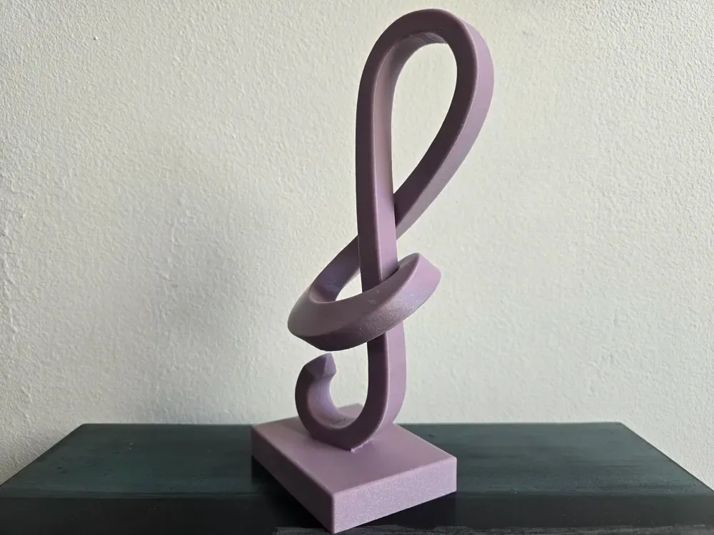 Clef de sol elegante - Escultura abstracta musical, vista 3