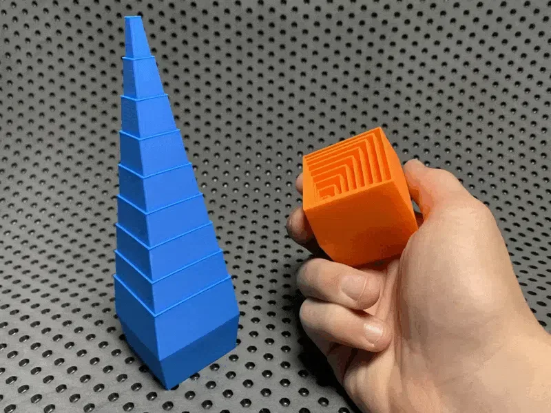 Cubo inquieto expandible, vista 1
