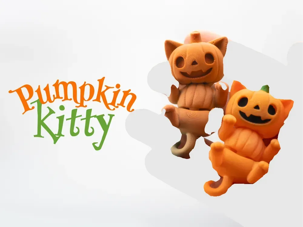 Gato Calabaza de Halloween - Llavero articulado, vista 1