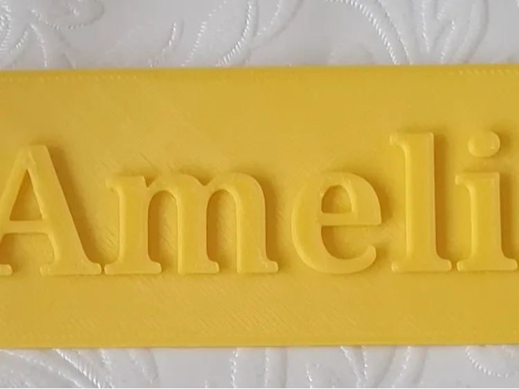 Placa personalizada con nombre de Amelia para puerta de dormitorio, vista 1