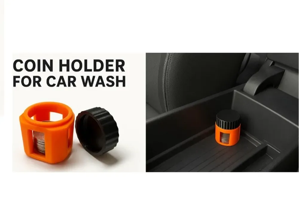 Portamonedas para lavado de autos (29 mm) para impresión 3D, vista 1