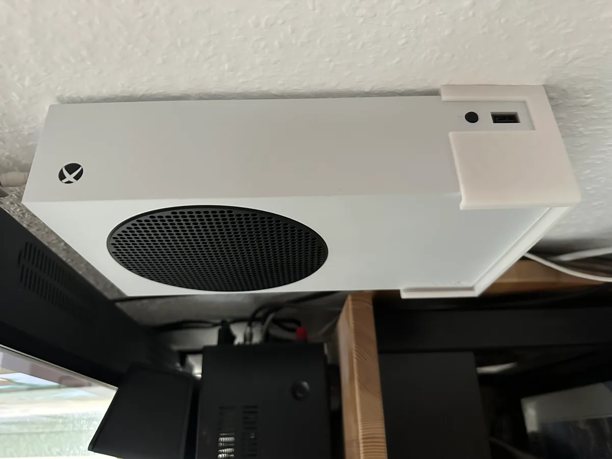 Xbox Series S - Soporte de pared para impresión 3D, vista 3