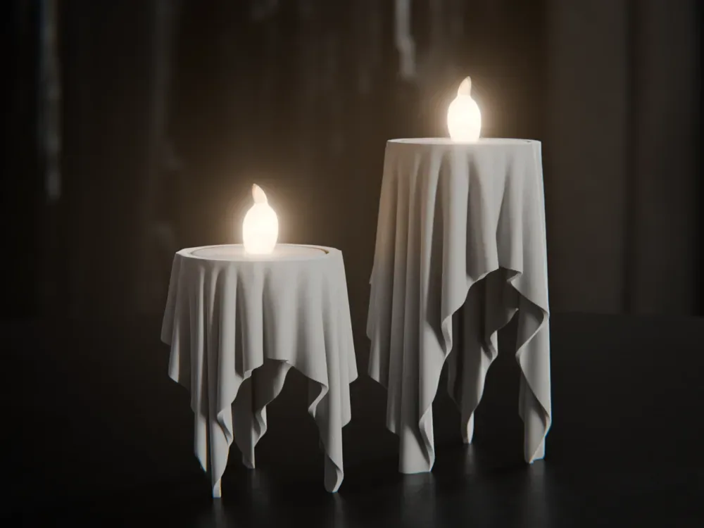 Vela de tela flotante – Portavelas LED, vista 1