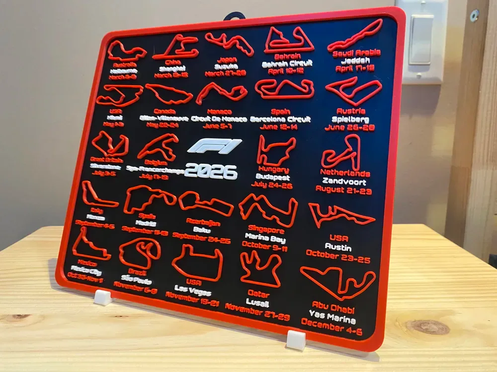 Calendario F1 2026 - País - Sede - Fecha, vista 2
