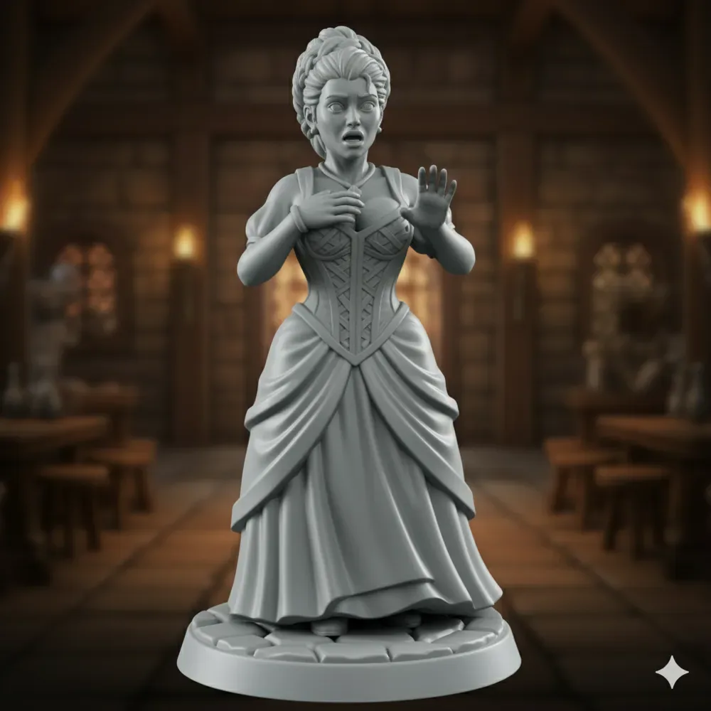 Miniatura D&D - Fantasía en miniatura de la mujer de la taberna, vista 2