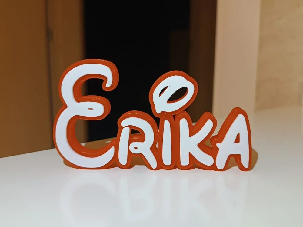 Letrero con nombre de Disney Erika, vista 1
