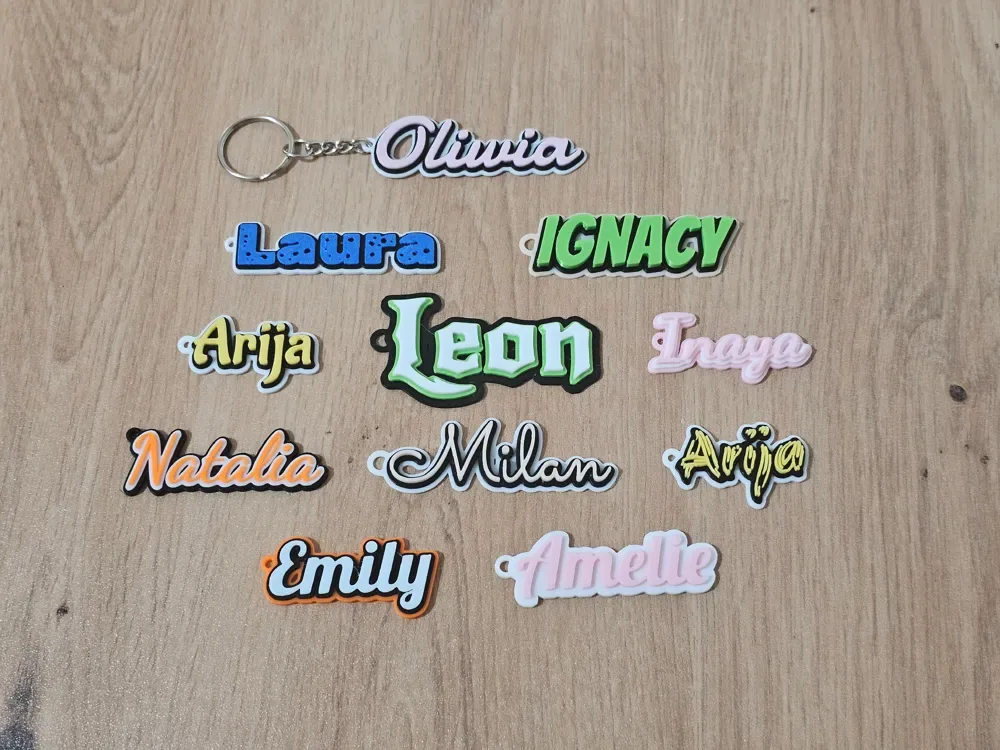 Llavero de nombre personalizable, etiqueta de nombre, vista 2